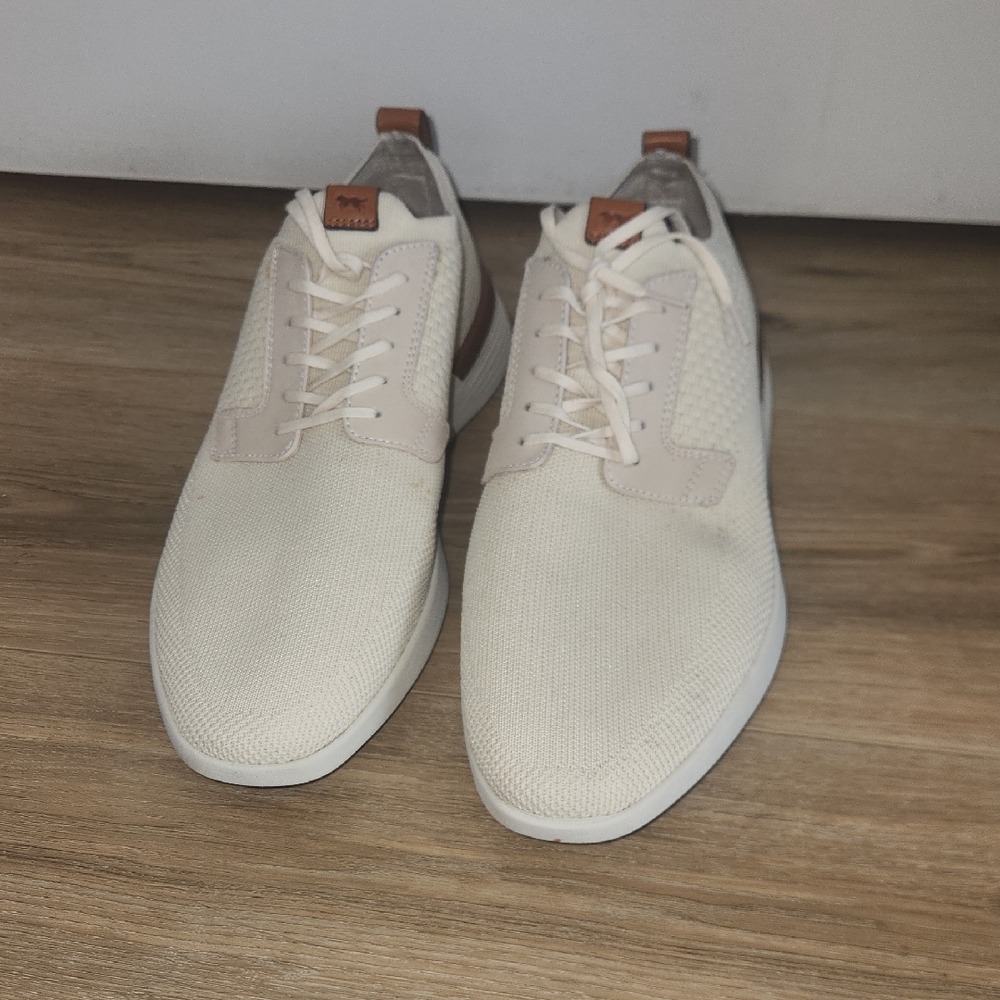 Men's Knit Sneakers in Cream with Tan Accents